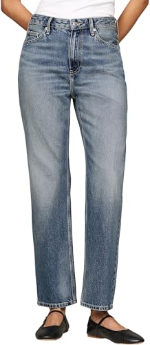 Tommy Hilfiger Damen Jeans Hose Classic Straight Fit, Blau (Pat), 36W/32 im Sale